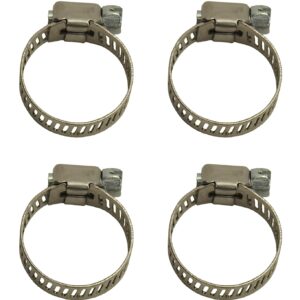 Stainless Steel Worm Gear 5/16in. Band 4 Piece Hose Clamp Set