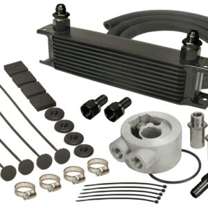 10 Row Series 10000 Stack Plate Universal Engine Oil Cooler Kit Sandwich Adapter