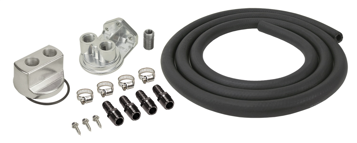 Engine Oil Filter Relocation Kit; 1/2in. NPT Ports with 3/4in.-16 Engine Thread