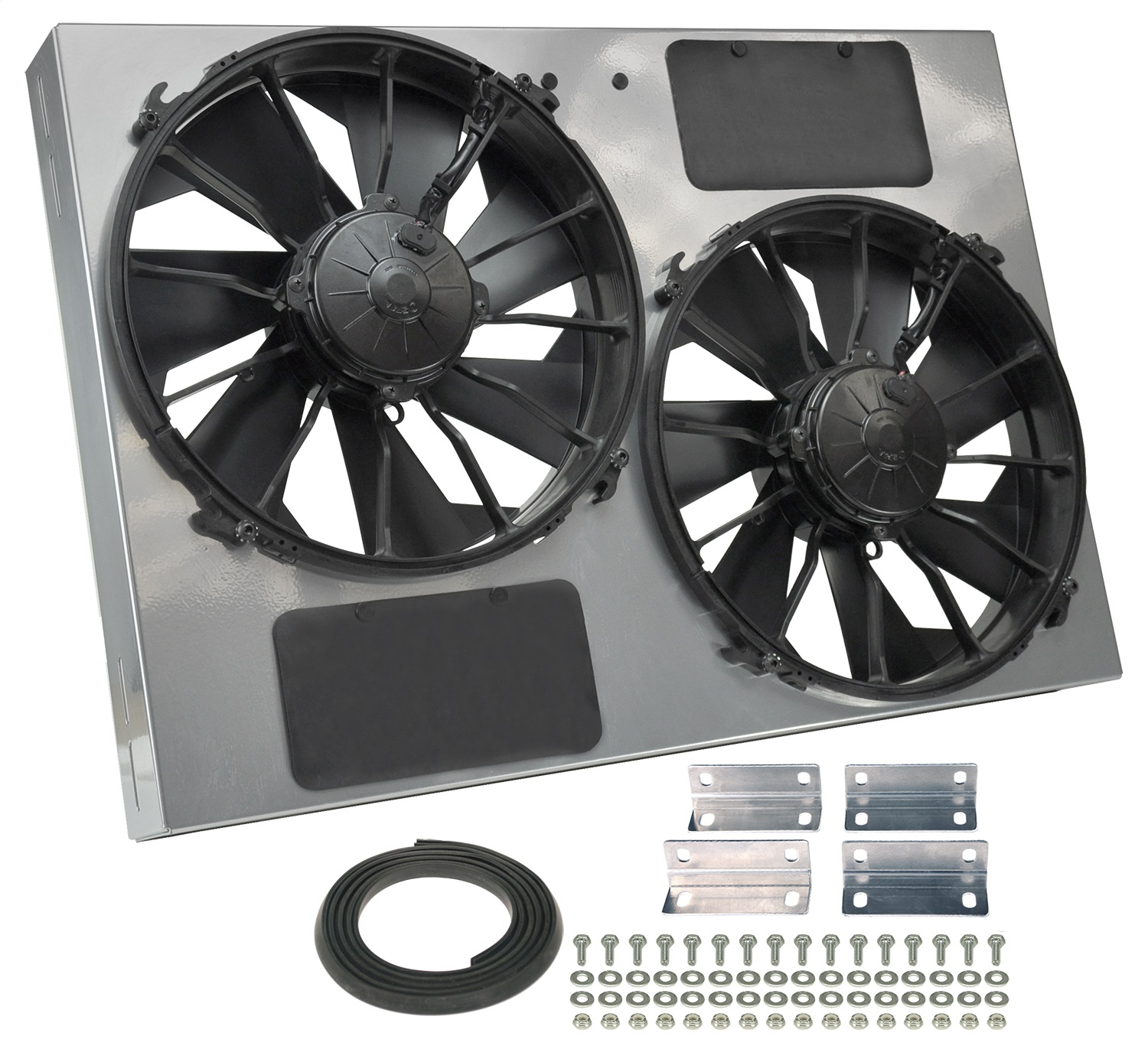 Powerpack-High Output Dual 12in. Electric RAD Fan/Powder coated Steel Shroud Kit