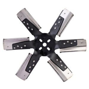 15in. Heavy Duty Stainless Steel Standard Rotation Flex Fan; Black Hub