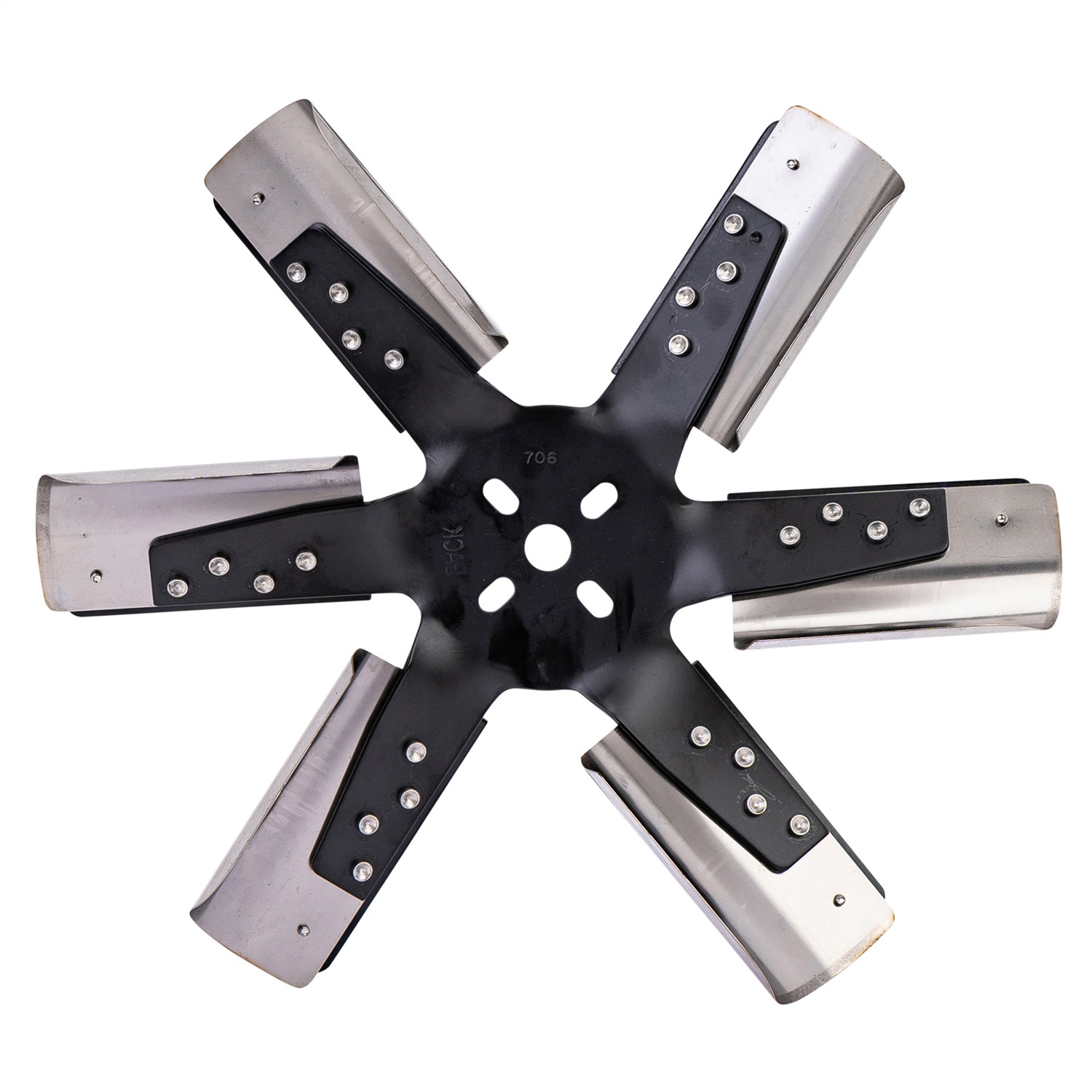 15in. Heavy Duty Stainless Steel Standard Rotation Flex Fan; Black Hub