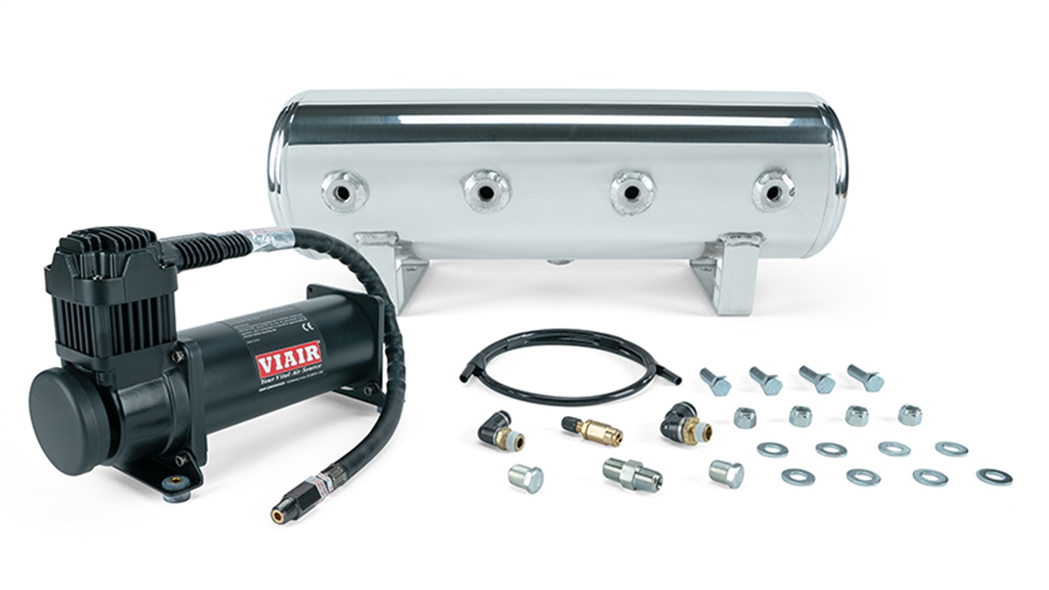 2.5 Gallon Polished Tank w/Viair 444c black compressor