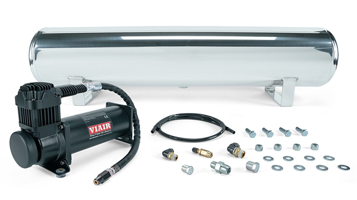 4 Gallon Polished Tank w/Viair 444c black compressor