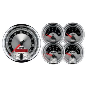 GAUGE KIT; 5 PC.; 3 3/8in./2 1/16in.; ELEC. SPEEDOMETER; AMERICAN MUSCLE