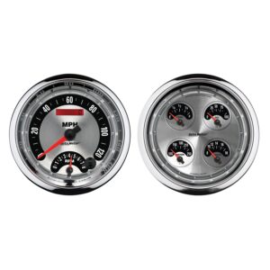 GAUGE KIT; 2 PC.; QUAD/TACH/SPEEDO; 5in.; AMERICAN MUSCLE