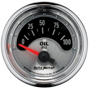 GAUGE; OIL PRESS; 2 1/16in.; 100PSI; ELEC; AMERICAN MUSCLE