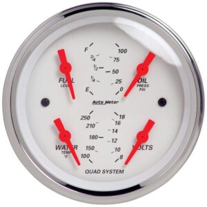 GAUGE; QUAD; 3 3/8in.; 240?E-33?F; ELEC; ARCTIC WHITE