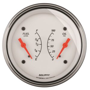 GAUGE; DUAL; FUEL/OILP; 3 3/8in.; 240?E-33?F/100PSI; ELEC; ARCTIC WHITE