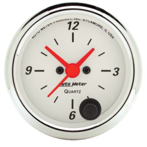 GAUGE; CLOCK; 2 1/16in.; 12HR; ANALOG; ARCTIC WHITE