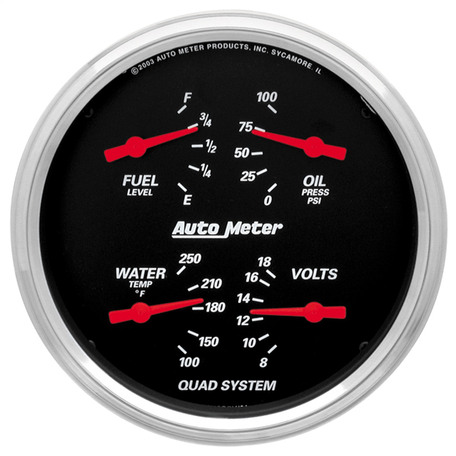 GAUGE; QUAD; 5in.; 240?E-33?F; ELEC; DESIGNER BLACK