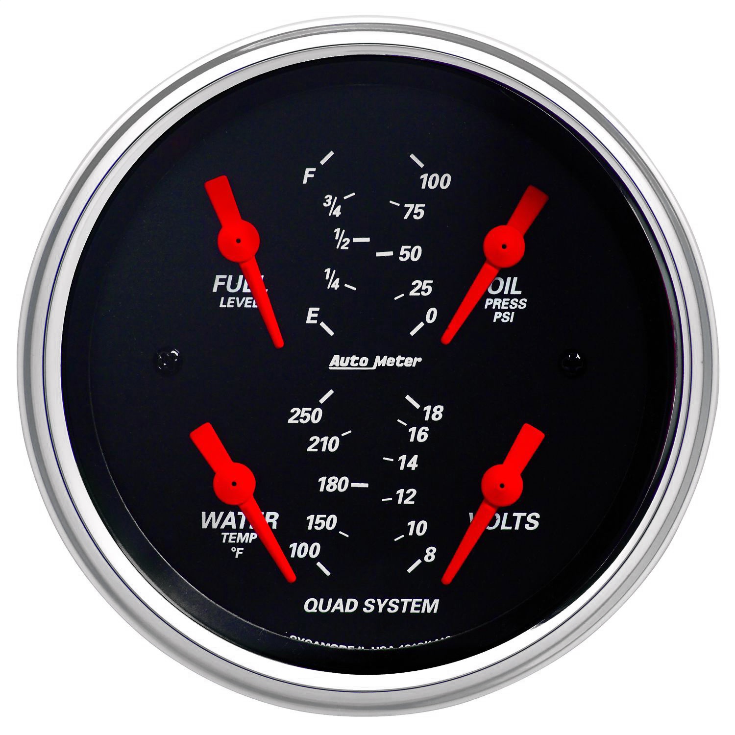 GAUGE; QUAD; 3 3/8in.; 240?E-33?F; ELEC; DESIGNER BLACK