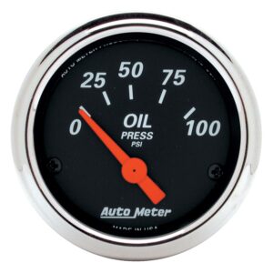 GAUGE; OIL PRESS; 2 1/16in.; 100PSI; ELEC; DESIGNER BLACK
