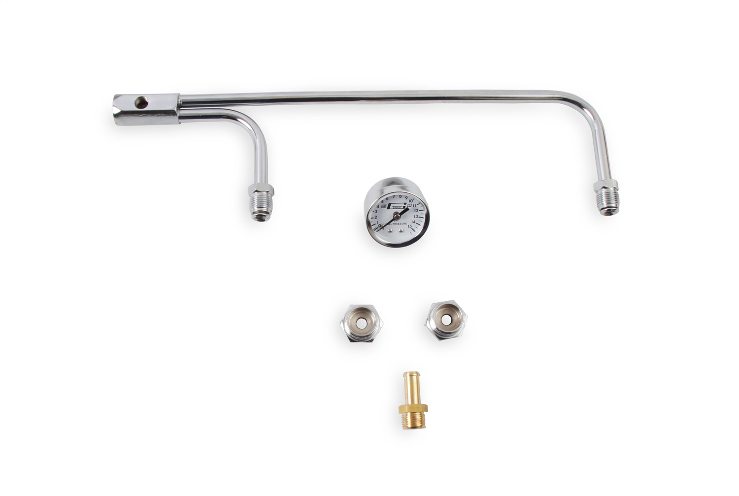 Chrome Plated Fuel Lines With Fuel Pressure Gauge - Image 3