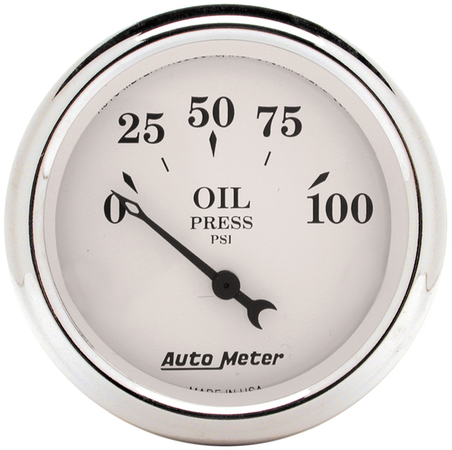 GAUGE; OIL PRESS; 2 1/16in.; 100PSI; ELEC; OLD TYME WHITE