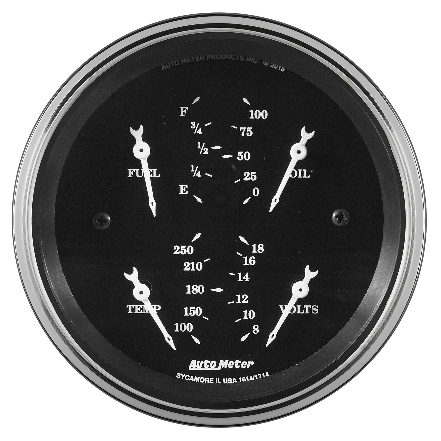 GAUGE;QUAD; 3 3/8in.; 240?E-33?F ELEC; OLD TYME BLK