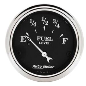 GAUGE; FUEL LEVEL; 2 1/16in.; 73?E TO 10?F; ELEC; OLD TYME BLACK