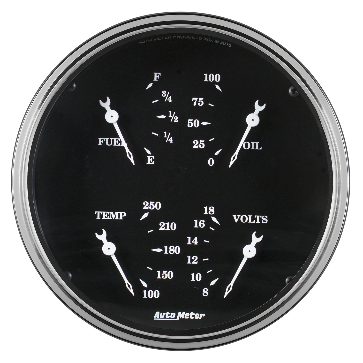 GAUGE; QUAD; 5in.; 0?E-90?F; ELEC; OLD TYME BLACK