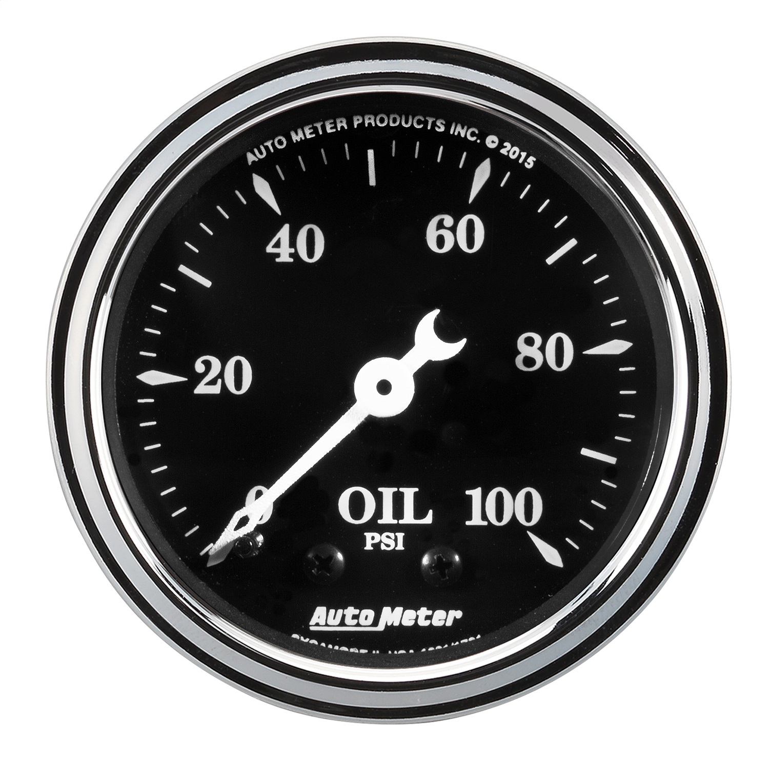GAUGE; OIL PRESS; 2 1/16in.; 100PSI; MECH; OLD TYME BLACK