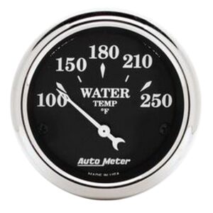 GAUGE; WATER TEMP; 2 1/16in.; 250 F; ELEC; OLD TYME BLACK
