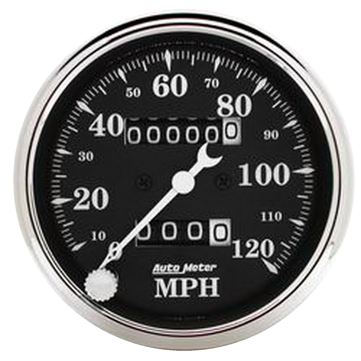 GAUGE; SPEEDO.; 3 1/8in.; 120MPH; MECHANICAL; OLD TYME BLK