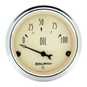 GAUGE; OIL PRESS; 2 1/16in.; 100PSI; ELEC; ANTIQUE BEIGE