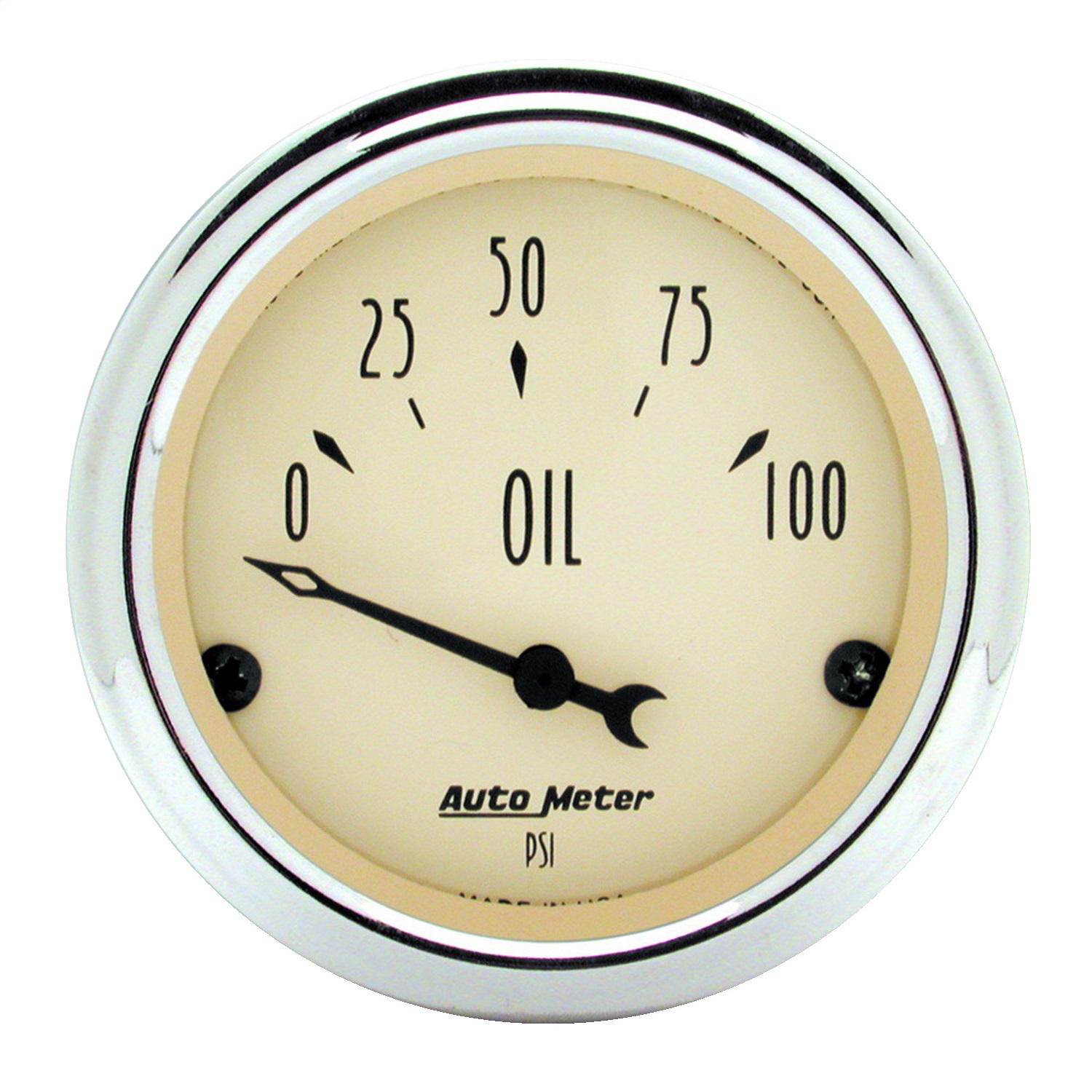 GAUGE; OIL PRESS; 2 1/16in.; 100PSI; ELEC; ANTIQUE BEIGE