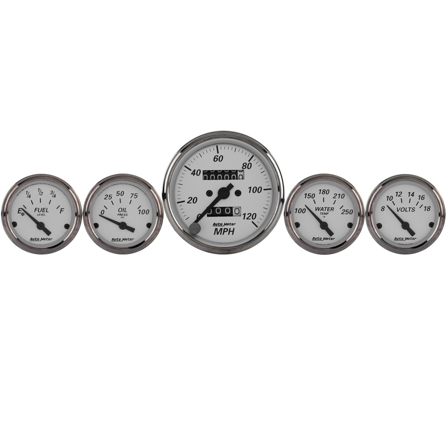 GAUGE KIT; 5 PC.; 3 1/8in./2 1/16in.; MECH. SPEEDOMETER; AMERICAN PLATINUM