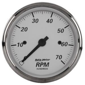 GAUGE; TACHOMETER; 3 1/8in.; 7K RPM; IN-DASH; AMERICAN PLATINUM