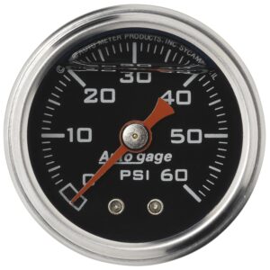 GAUGE; PRESSURE; 1.5in. DIRECT MNT; 60PSI; LIQUID FILLED MECH; BLK; 1/8in. NPTF