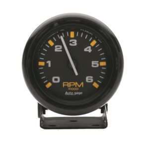 GAUGE; TACHOMETER; 2 3/4in.; 6K RPM; PEDESTAL; BLK DIAL BLK CASE; AUTOGAGE