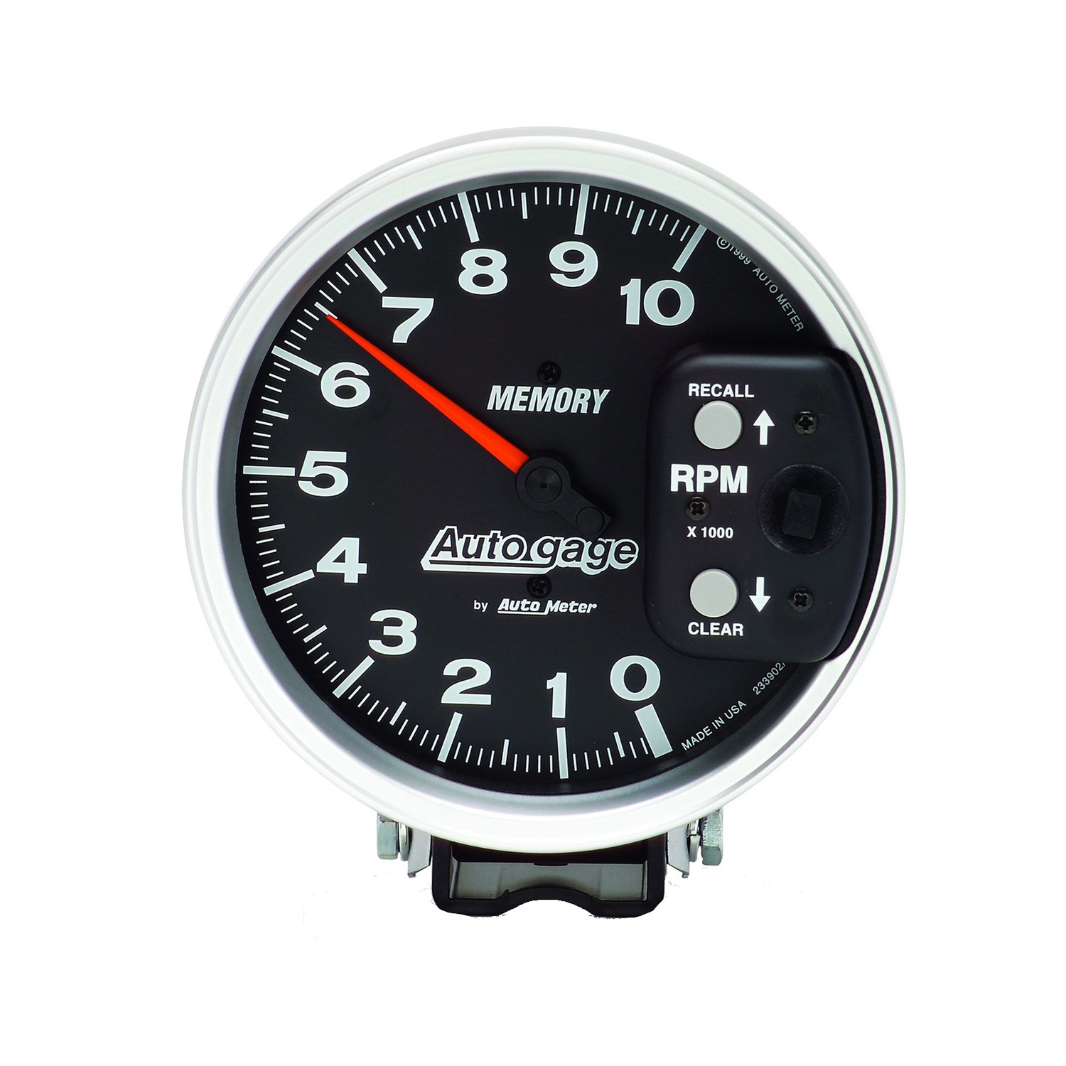 GAUGE; TACHOMETER; 5in.; 10K RPM; PEDESTAL W/PEAK MEMORY; BLACK; AUTO GAGE - Image 3