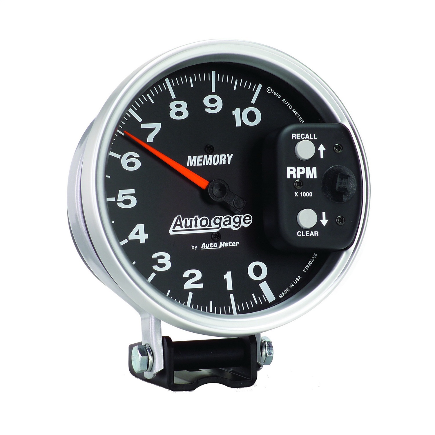 GAUGE; TACHOMETER; 5in.; 10K RPM; PEDESTAL W/PEAK MEMORY; BLACK; AUTO GAGE - Image 2