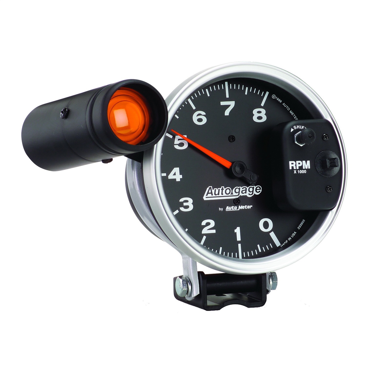 GAUGE; TACHOMETER; 5in.; 8K RPM; PEDESTAL W/EXT. SHIFT-LITE; BLACK; AUTO GAGE - Image 2