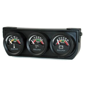GAUGE CONSOLE; OILP/WTMP/VOLT; 1.5in.; 100PSI/280 F/18V; ELEC BK DIAL; BK BZL; A