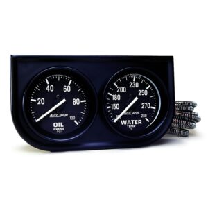 GAUGE CONSOLE; OILP/WTMP; 2in.; 100PSI/280 F; BLK DIAL; BLK BZL; AUTOGAGE