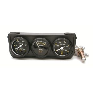GAUGE CONSOLE; OILP/WTMP/VOLT; 1.5in.; 100PSI/280 F/18V; MECH BK DIAL; BK BZL; A