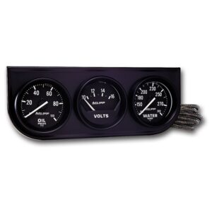 GAUGE CONSOLE; OILP/WTMP/VOLT; 2in.; 100PSI/280 F/18V; MECH BLK DIAL; BLK BZL; A