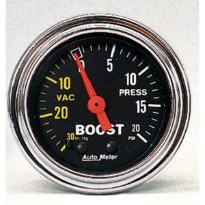 GAUGE; VAC/BOOST; 2 1/16in.; 30INHG-20PSI; MECHANICAL; TRADITIONAL CHROME
