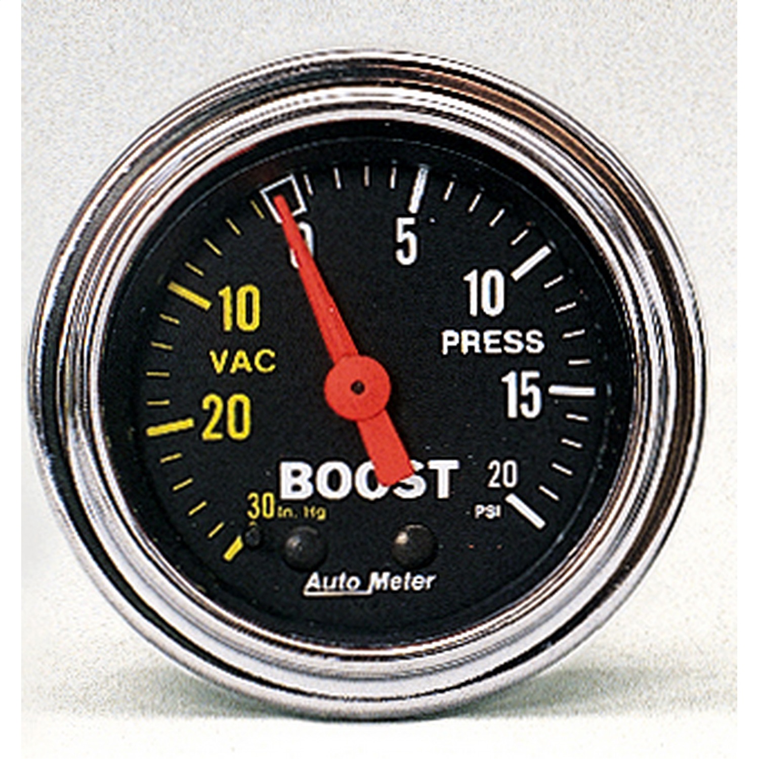 GAUGE; VAC/BOOST; 2 1/16in.; 30INHG-20PSI; MECHANICAL; TRADITIONAL CHROME