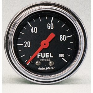 GAUGE; FUEL PRESSURE; 2 1/16in.; 100PSI; MECHANICAL; TRADITIONAL CHROME