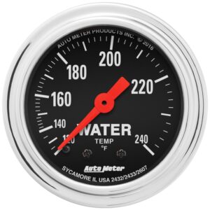 GAUGE; WATER TEMP; 2 1/16in.; 120-240 F; MECHANICAL; TRADITIONAL CHROME