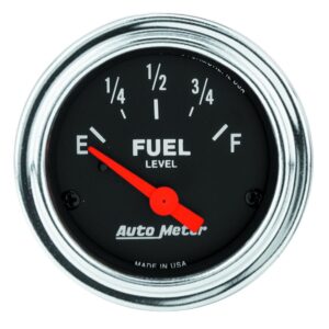 GAUGE; FUEL LEVEL; 2 1/16in.; 0?E TO 30?F; ELEC; TRADITIONAL CHROME