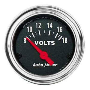 GAUGE; VOLTMETER; 2 1/16in.; 18V; ELEC; TRADITIONAL CHROME