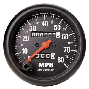 GAUGE; SPEEDOMETER; 3 3/8in.; 80MPH; MECHANICAL; Z-SERIES