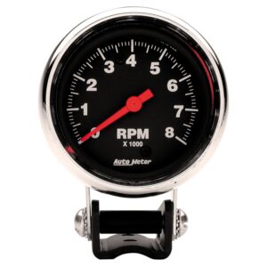 GAUGE; TACHOMETER; 2 5/8in.; 8K RPM; PEDESTAL; TRADITIONAL CHROME