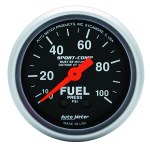 GAUGE; FUEL PRESSURE; 2 1/16in.; 100PSI; MECHANICAL; SPORT-COMP