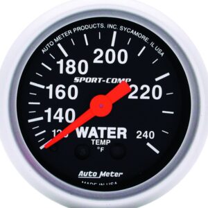 GAUGE; WATER TEMP; 2 1/16in.; 120-240 F; MECHANICAL; SPORT-COMP