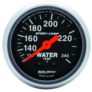 GAUGE; WATER TEMP; 2 1/16in.; 120-240 F; MECHANICAL; 12FT.; SPORT-COMP