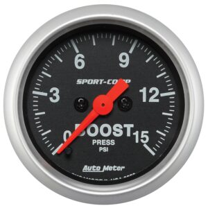 AutoMeter 3350 2-1/16″ BOOST, 0-15 PSI, SPORT-COMP